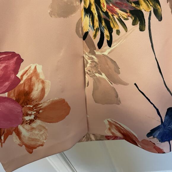 Trina Turk Emotion Halter Sheath Midi Dress Women’s Size 0 Pink Floral Derby - Picture 9 of 11